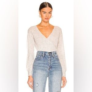 Revolve Emma Wrap Sweater in Heather Grey -
One Grey Day - S